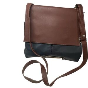 Vera Pelle Brown‎ and Black Crossbody Bag